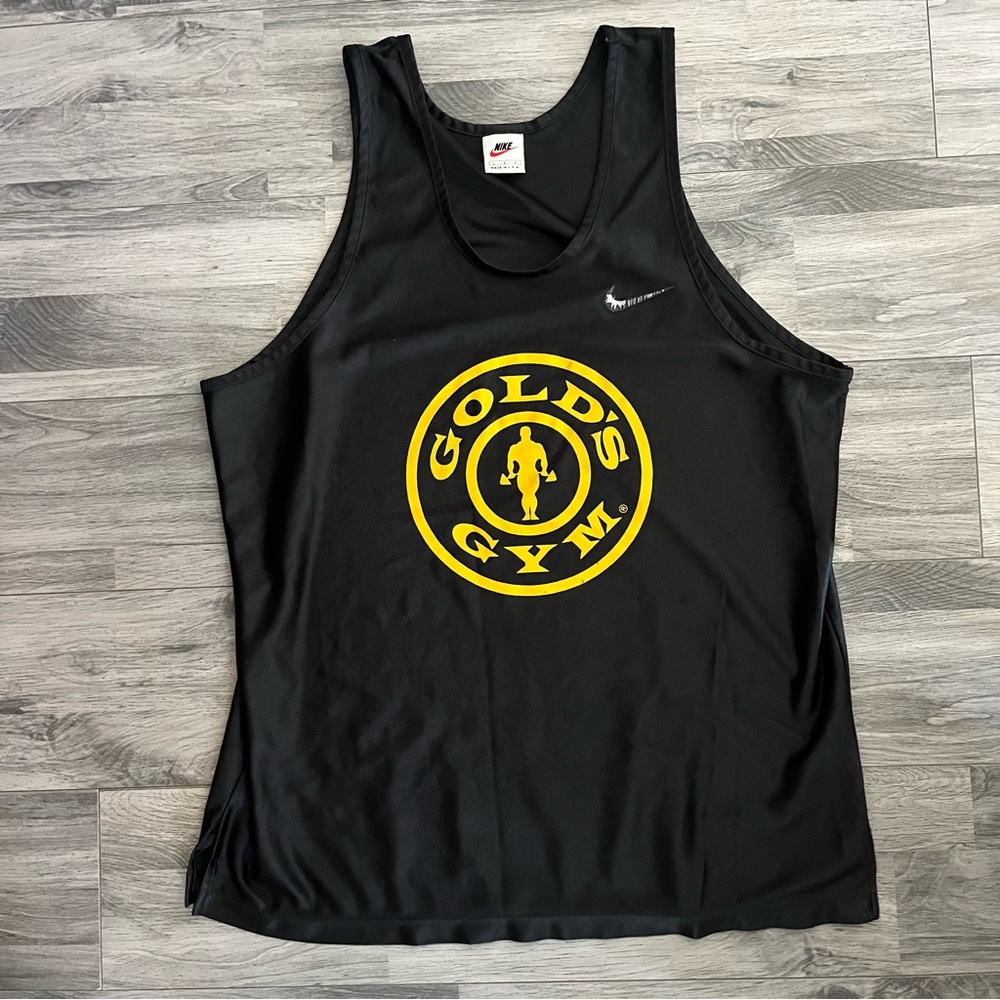 Nike x Gold’s Gym Black Tank Top Muscle Shirt Made in USA 90’s